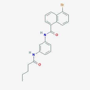 molecular formula C22H21BrN2O2 B300759 5-bromo-N-[3-(pentanoylamino)phenyl]-1-naphthamide 