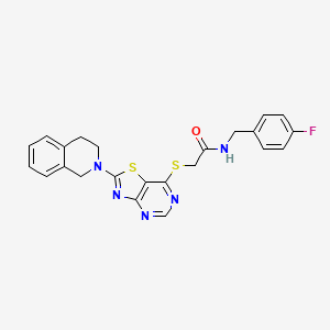 2-((2-(3,4-dihydroisoquinolin-2(1H)-yl)thiazolo[4,5-d]pyrimidin-7-yl)thio)-N-(4-fluorobenzyl)acetamide