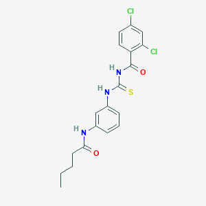 molecular formula C19H19Cl2N3O2S B300760 2,4-dichloro-N-{[3-(pentanoylamino)phenyl]carbamothioyl}benzamide 
