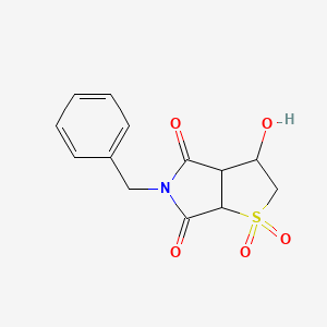 molecular formula C13H13NO5S B3007600 5-benzyl-3-hydroxy-hexahydro-2H-1lambda6-thieno[2,3-c]pyrrole-1,1,4,6-tetrone CAS No. 2415509-57-6