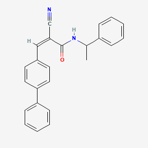 molecular formula C24H20N2O B3007605 (Z)-2-Cyano-N-(1-phenylethyl)-3-(4-phenylphenyl)prop-2-enamide CAS No. 744224-32-6