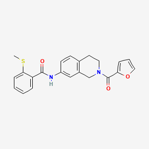 N-(2-(furan-2-carbonyl)-1,2,3,4-tetrahydroisoquinolin-7-yl)-2-(methylthio)benzamide