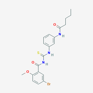 molecular formula C20H22BrN3O3S B300761 5-bromo-2-methoxy-N-{[3-(pentanoylamino)phenyl]carbamothioyl}benzamide 