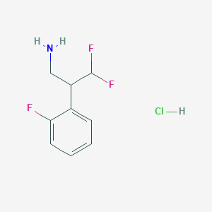 molecular formula C9H11ClF3N B3007615 3,3-Difluoro-2-(2-fluorophenyl)propan-1-amine;hydrochloride CAS No. 2551118-51-3