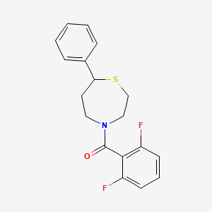 molecular formula C18H17F2NOS B3007616 (2,6-Difluorophenyl)(7-phenyl-1,4-thiazepan-4-yl)methanone CAS No. 1797347-51-3
