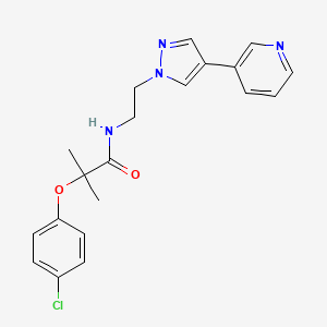 2-(4-chlorophenoxy)-2-methyl-N-{2-[4-(pyridin-3-yl)-1H-pyrazol-1-yl]ethyl}propanamide