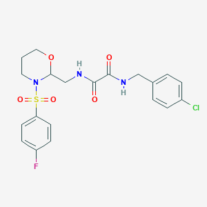 B3007620 N1-(4-chlorobenzyl)-N2-((3-((4-fluorophenyl)sulfonyl)-1,3-oxazinan-2-yl)methyl)oxalamide CAS No. 869071-79-4