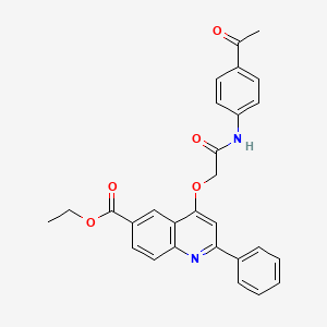molecular formula C28H24N2O5 B3007621 Ethyl 4-(2-((4-acetylphenyl)amino)-2-oxoethoxy)-2-phenylquinoline-6-carboxylate CAS No. 1114871-11-2