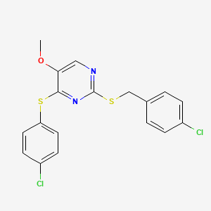 2-((4-Chlorobenzyl)sulfanyl)-4-((4-chlorophenyl)sulfanyl)-5-pyrimidinyl methyl ether