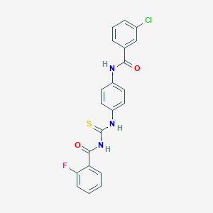 molecular formula C21H15ClFN3O2S B300764 3-chloro-N-[4-({[(2-fluorobenzoyl)amino]carbothioyl}amino)phenyl]benzamide 