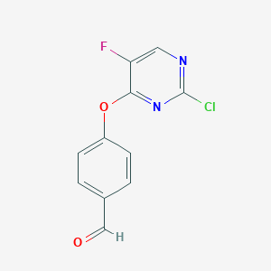 molecular formula C11H6ClFN2O2 B300767 4-[(2-Chloro-5-fluoro-4-pyrimidinyl)oxy]benzaldehyde 