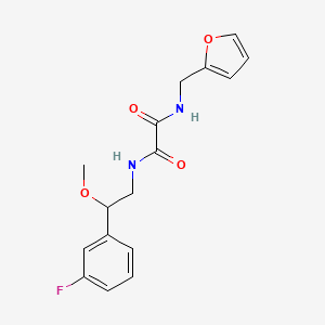 molecular formula C16H17FN2O4 B3007690 N1-(2-(3-氟苯基)-2-甲氧基乙基)-N2-(呋喃-2-基甲基)草酰胺 CAS No. 1705847-71-7