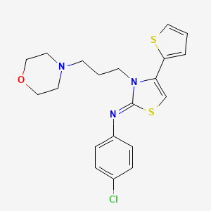 molecular formula C20H22ClN3OS2 B3007693 N-(4-chlorophenyl)-3-(3-morpholin-4-ylpropyl)-4-thiophen-2-yl-1,3-thiazol-2-imine CAS No. 898606-22-9