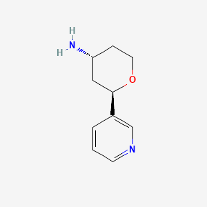 molecular formula C10H14N2O B3007695 rac-(2R,4R)-2-(吡啶-3-基)氧杂环-4-胺 CAS No. 1909286-71-0