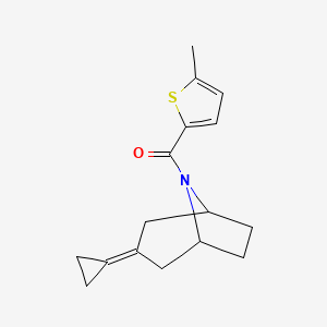 molecular formula C16H19NOS B3007697 3-Cyclopropylidene-8-(5-methylthiophene-2-carbonyl)-8-azabicyclo[3.2.1]octane CAS No. 2195941-06-9