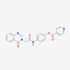 molecular formula C22H16N4O4 B300771 4-{[(4-oxoquinazolin-3(4H)-yl)acetyl]amino}phenyl pyridine-4-carboxylate 