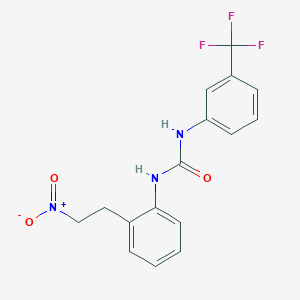 molecular formula C16H14F3N3O3 B3007712 N-[2-(2-nitroethyl)phenyl]-N'-[3-(trifluoromethyl)phenyl]urea CAS No. 339111-24-9