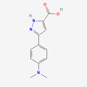 molecular formula C12H13N3O2 B3007717 5-[4-(dimethylamino)phenyl]-1H-pyrazole-3-carboxylic acid CAS No. 1257858-74-4