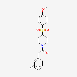 molecular formula C24H33NO4S B3007718 2-((3r,5r,7r)-Adamantan-1-yl)-1-(4-((4-methoxyphenyl)sulfonyl)piperidin-1-yl)ethanone CAS No. 1705978-11-5