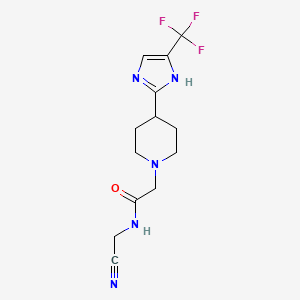 molecular formula C13H16F3N5O B3007719 N-(Cyanomethyl)-2-[4-[5-(trifluoromethyl)-1H-imidazol-2-yl]piperidin-1-yl]acetamide CAS No. 2249305-81-3