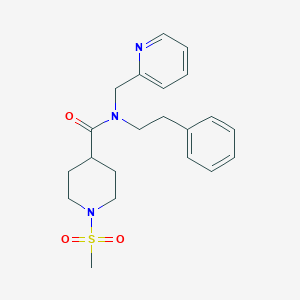 molecular formula C21H27N3O3S B3007727 1-(methylsulfonyl)-N-phenethyl-N-(pyridin-2-ylmethyl)piperidine-4-carboxamide CAS No. 1286697-65-1