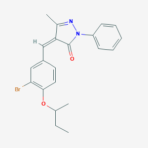 molecular formula C21H21BrN2O2 B300774 4-(3-bromo-4-sec-butoxybenzylidene)-5-methyl-2-phenyl-2,4-dihydro-3H-pyrazol-3-one 