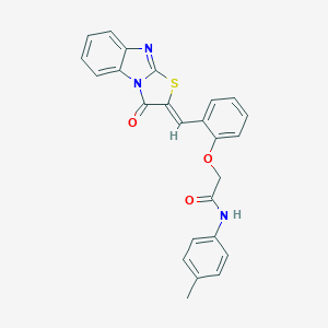 molecular formula C25H19N3O3S B300775 N-(4-methylphenyl)-2-{2-[(Z)-(3-oxo[1,3]thiazolo[3,2-a]benzimidazol-2(3H)-ylidene)methyl]phenoxy}acetamide 
