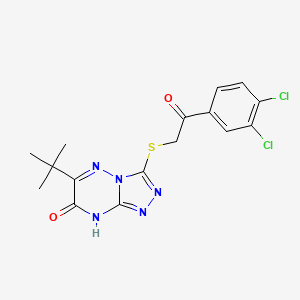 molecular formula C16H15Cl2N5O2S B3007752 6-tert-butyl-3-{[2-(3,4-dichlorophenyl)-2-oxoethyl]sulfanyl}[1,2,4]triazolo[4,3-b][1,2,4]triazin-7(8H)-one CAS No. 896298-61-6