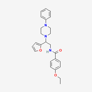 4-ethoxy-N-[2-(furan-2-yl)-2-(4-phenylpiperazin-1-yl)ethyl]benzamide