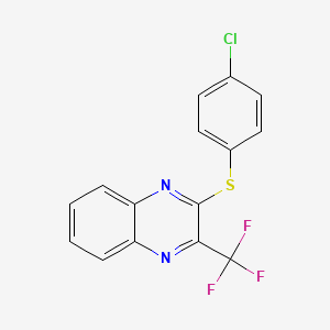molecular formula C15H8ClF3N2S B3007768 2-((4-Chlorophenyl)sulfanyl)-3-(trifluoromethyl)quinoxaline CAS No. 321433-72-1
