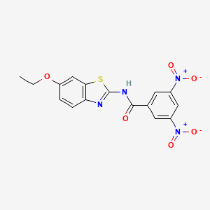 molecular formula C16H12N4O6S B3007772 N-(6-ethoxy-1,3-benzothiazol-2-yl)-3,5-dinitrobenzamide CAS No. 300569-06-6