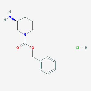 molecular formula C13H19ClN2O2 B3007778 (S)-Benzyl 3-aminopiperidine-1-carboxylate hydrochloride CAS No. 876378-16-4