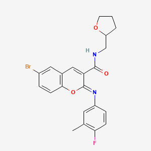 molecular formula C22H20BrFN2O3 B3007786 (2Z)-6-溴-2-[(4-氟-3-甲基苯基)亚氨基]-N-(四氢呋喃-2-基甲基)-2H-色烯-3-甲酰胺 CAS No. 1327194-79-5