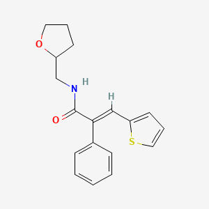 molecular formula C18H19NO2S B3007787 (E)-N-(oxolan-2-ylmethyl)-2-phenyl-3-thiophen-2-ylprop-2-enamide CAS No. 478078-81-8