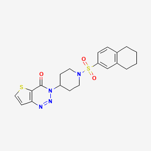molecular formula C20H22N4O3S2 B3007793 3-(1-((5,6,7,8-四氢萘-2-基)磺酰基)哌啶-4-基)噻吩并[3,2-d][1,2,3]三嗪-4(3H)-酮 CAS No. 2034532-95-9