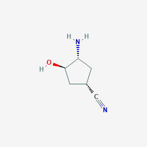 molecular formula C6H10N2O B3007795 (1S,3R,4R)-3-氨基-4-羟基环戊烷-1-腈 CAS No. 2247105-99-1
