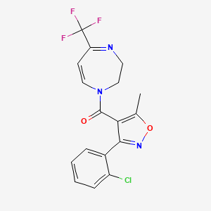 molecular formula C17H13ClF3N3O2 B3007796 [3-(2-chlorophenyl)-5-methyl-4-isoxazolyl][5-(trifluoromethyl)-2,3-dihydro-1H-1,4-diazepin-1-yl]methanone CAS No. 478078-95-4
