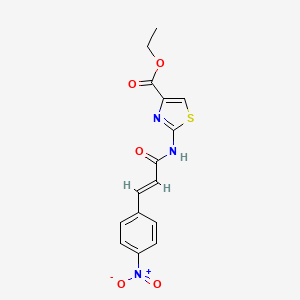 molecular formula C15H13N3O5S B3007797 (E)-ethyl 2-(3-(4-nitrophenyl)acrylamido)thiazole-4-carboxylate CAS No. 392326-03-3
