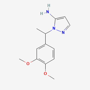 molecular formula C13H17N3O2 B3007799 2-[1-(3,4-Dimethoxy-phenyl)-ethyl]-2H-pyrazol-3-ylamine CAS No. 957507-57-2