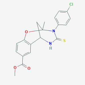 molecular formula C19H17ClN2O3S B3007805 methyl 3-(4-chlorophenyl)-2-methyl-4-thioxo-3,4,5,6-tetrahydro-2H-2,6-methano-1,3,5-benzoxadiazocine-8-carboxylate CAS No. 896705-27-4