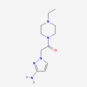 molecular formula C11H19N5O B3007813 2-(3-氨基-1H-吡唑-1-基)-1-(4-乙基哌嗪-1-基)乙烷-1-酮 CAS No. 1275457-60-7