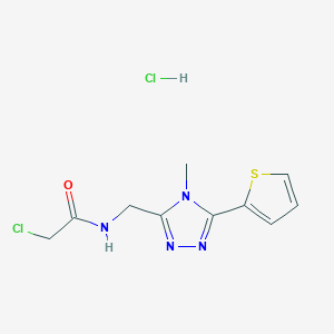 2-Chloro-N-[(4-methyl-5-thiophen-2-yl-1,2,4-triazol-3-yl)methyl]acetamide;hydrochloride