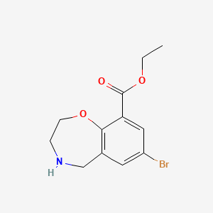 molecular formula C12H14BrNO3 B3007830 Ethyl 7-bromo-2,3,4,5-tetrahydro-1,4-benzoxazepine-9-carboxylate CAS No. 2248411-12-1