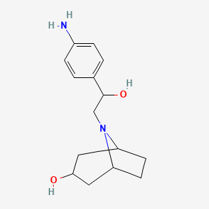 molecular formula C15H22N2O2 B3007831 8-[2-(4-Aminophenyl)-2-hydroxyethyl]-8-azabicyclo[3.2.1]octan-3-ol CAS No. 1275880-14-2