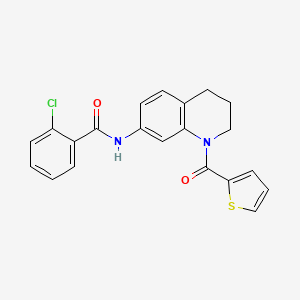 2-chloro-N-[1-(thiophene-2-carbonyl)-3,4-dihydro-2H-quinolin-7-yl]benzamide