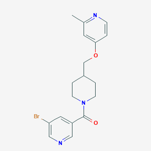 molecular formula C18H20BrN3O2 B3007836 (5-Bromopyridin-3-yl)-[4-[(2-methylpyridin-4-yl)oxymethyl]piperidin-1-yl]methanone CAS No. 2380034-38-6