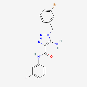 molecular formula C16H13BrFN5O B3007837 5-amino-1-(3-bromobenzyl)-N-(3-fluorophenyl)-1H-1,2,3-triazole-4-carboxamide CAS No. 899737-26-9