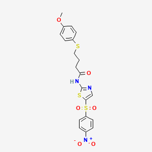 4-((4-methoxyphenyl)thio)-N-(5-((4-nitrophenyl)sulfonyl)thiazol-2-yl)butanamide