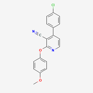 4-(4-Chlorophenyl)-2-(4-methoxyphenoxy)nicotinonitrile