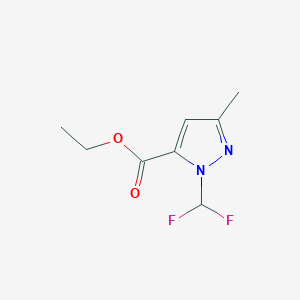 molecular formula C8H10F2N2O2 B3007850 ethyl 1-(difluoromethyl)-3-methyl-1H-pyrazole-5-carboxylate CAS No. 128537-24-6